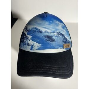 North Face Hat Mountains Black Mesh One Size Adjustable Snapback Baseball Cap